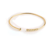 Solid Gold Seven-Diamond Bangle Bracelet