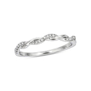 10K Rose Gold Diamond Twist Stackable Ring