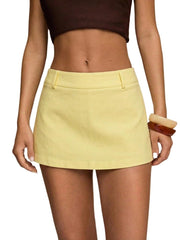 Women's Low-Waist A-Line Mini Skort with Pockets