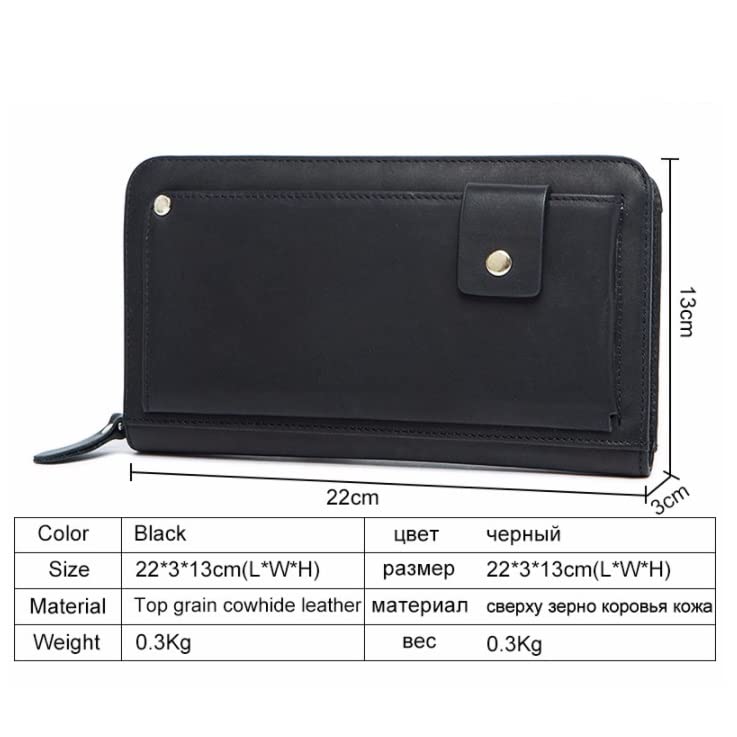 Men's Leather Long Wallet & Clutch