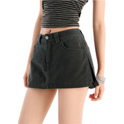 Denim Short Skirt for Women in Summer, Low Waist Slim Hip Pants Work