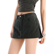 Denim Short Skirt for Women in Summer, Low Waist Slim Hip Pants Work