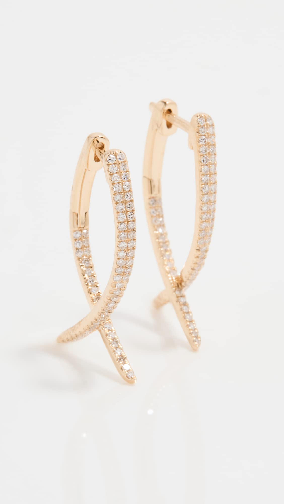 EF Collection Women's 14k Gold Loop Hoop Diamond Earrings