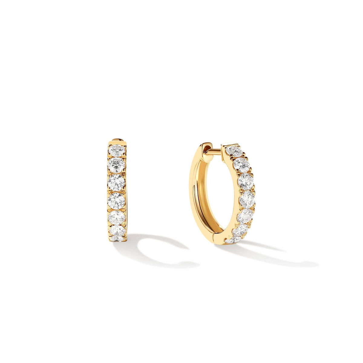 14K Gold Lab-Grown Diamond Hoop Earrings