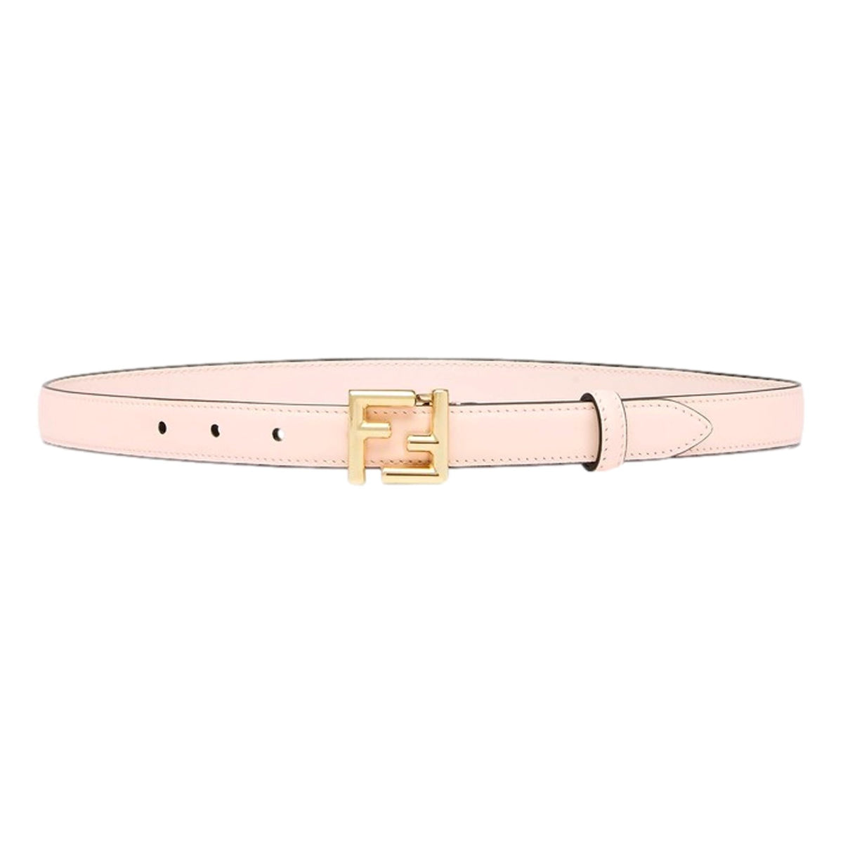 FENDI FF Confetto Pink Calfskin Leather Belt Gold Buckle Size 85 New