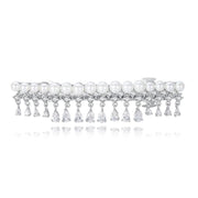 14K Gold Crystal Pearl Flower Hair Clip