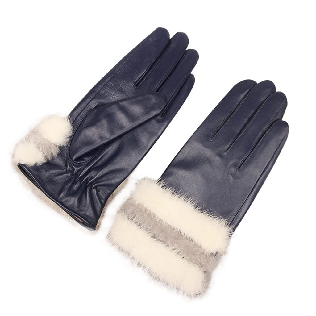 FWTCVB Winter Gloves Women Real Leather Warmer & Mittens Female