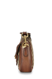 Women's Brown Canvas Shoulder Bag