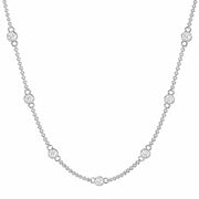 1/4 to 4 Carat Lab-Grown Diamond Bezel Set Station Necklace 18 inch