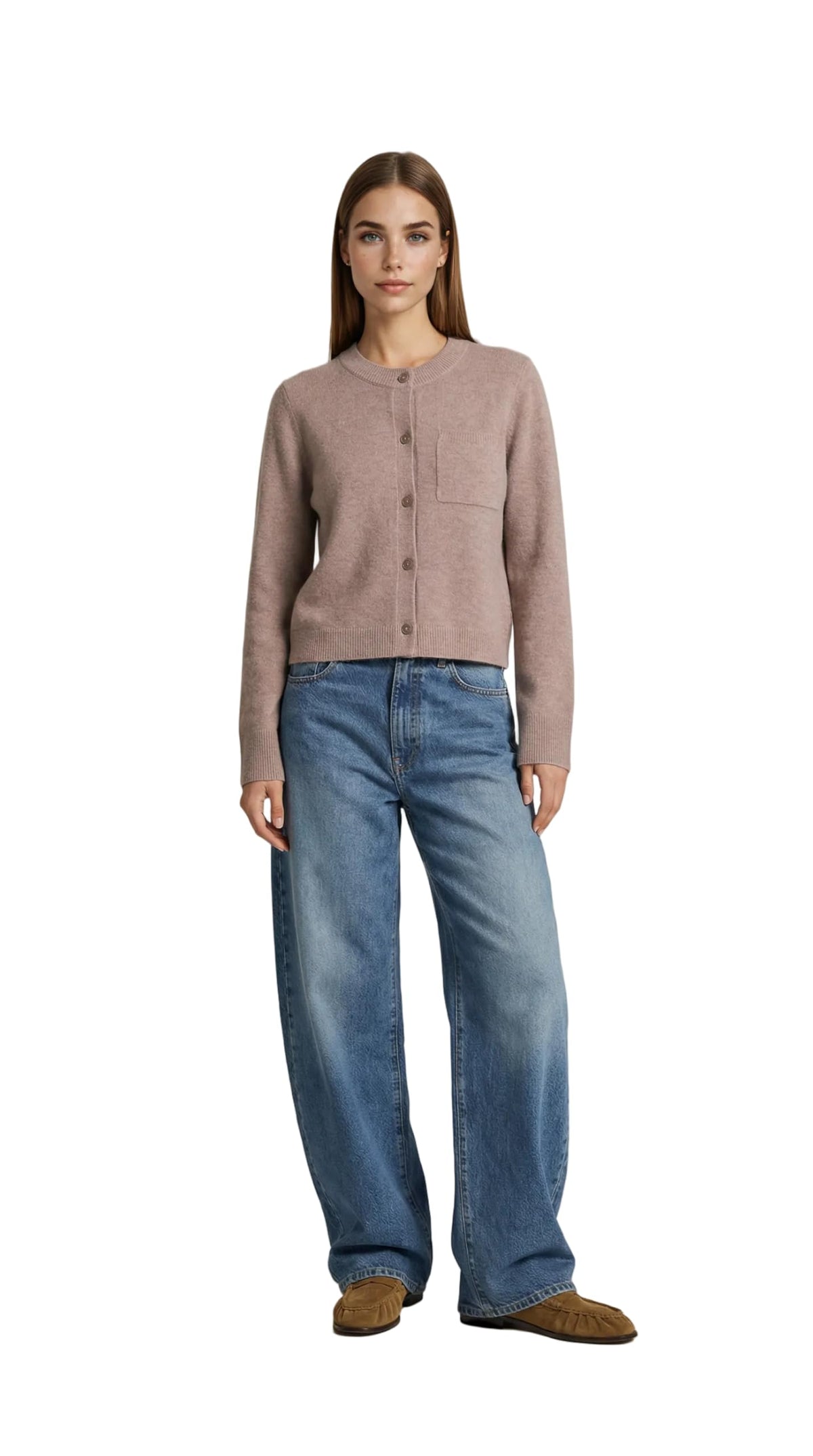 NAADAM, Women's 100% Cashmere Cropped Cardigan with Pocket