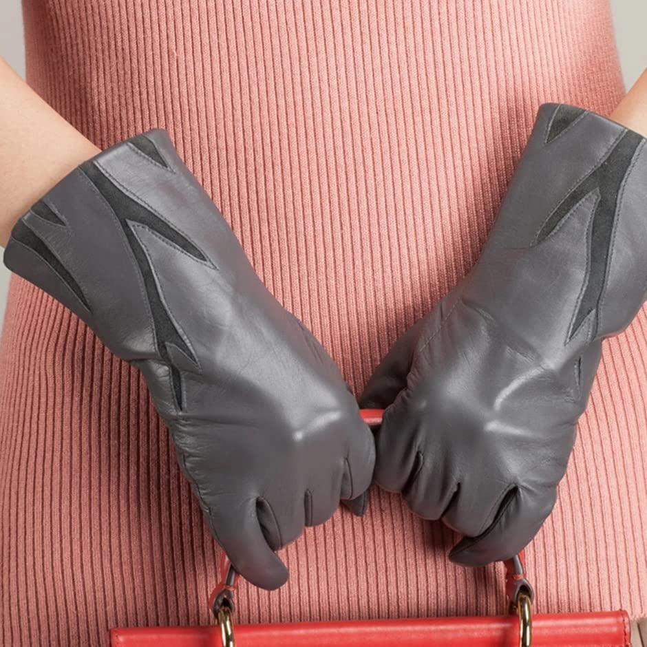 JKNBIIM Women's Leather Gloves Warm Winter Full Finger
