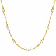 1/4 to 4 Carat Lab-Grown Diamond Bezel Set Station Necklace 18 inch