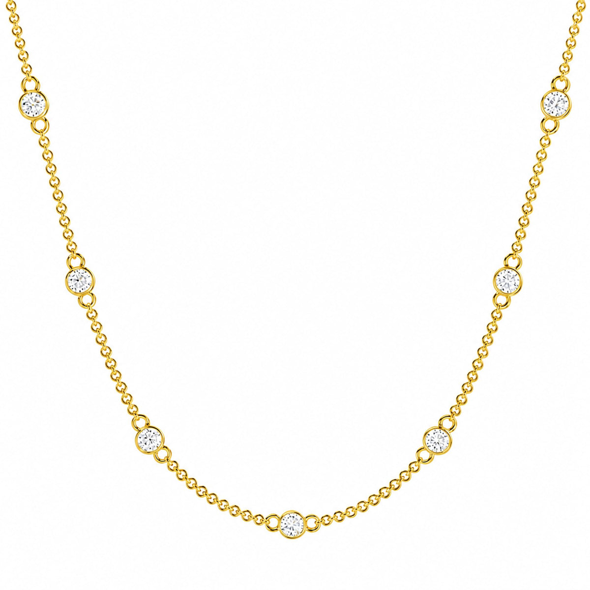 1/4 to 4 Carat Lab-Grown Diamond Bezel Set Station Necklace 18 inch