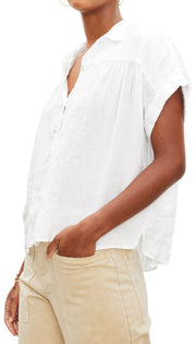 Velvet by Graham & Spencer Women's Aria Short Sleeve Button Down Top