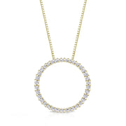Women's Lab-Grown Diamond Circle Pendant Necklace