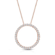 Women's Lab-Grown Diamond Circle Pendant Necklace