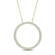 Women's Lab-Grown Diamond Circle Pendant Necklace