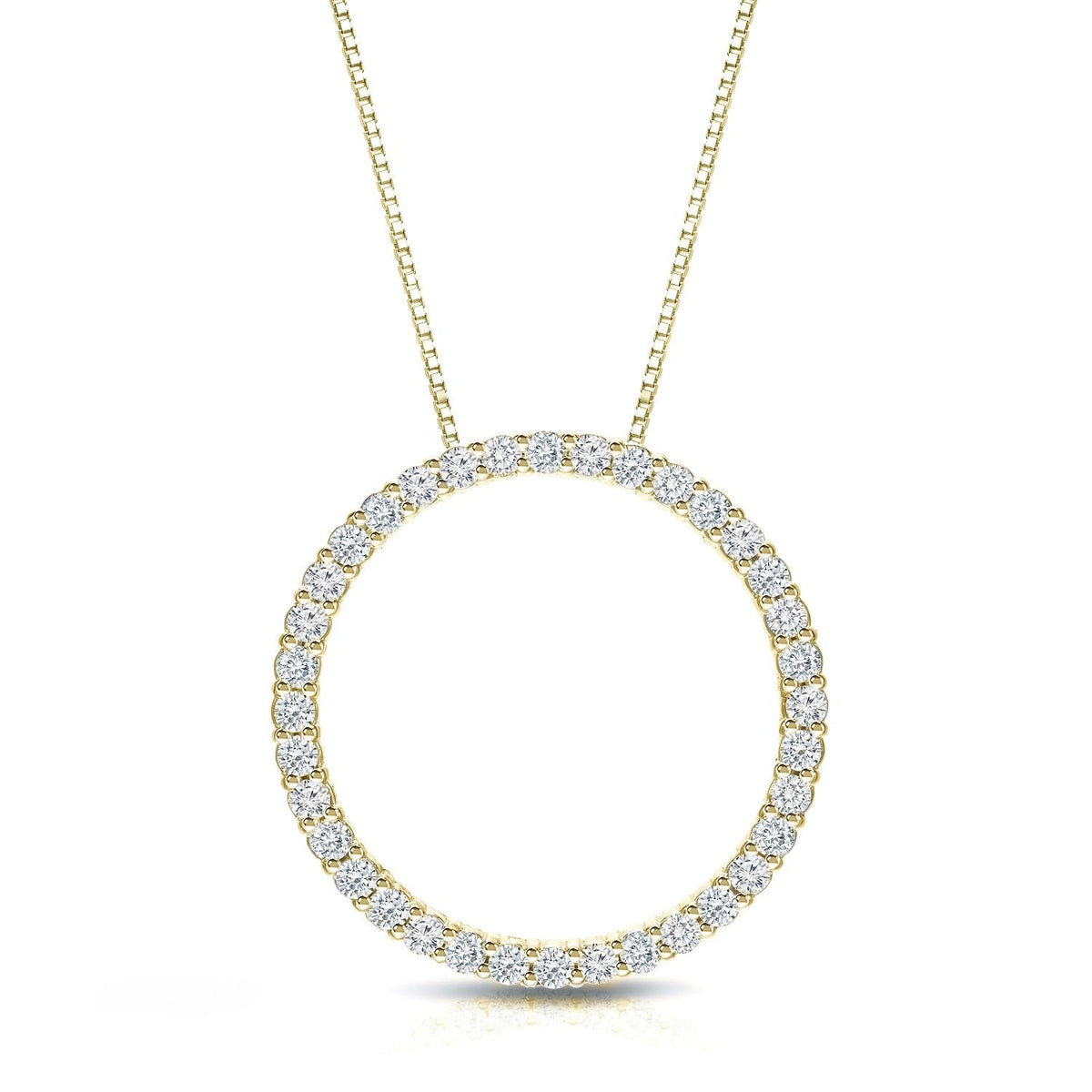 Women's Lab-Grown Diamond Circle Pendant Necklace