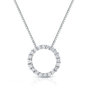 Women's Lab-Grown Diamond Circle Pendant Necklace