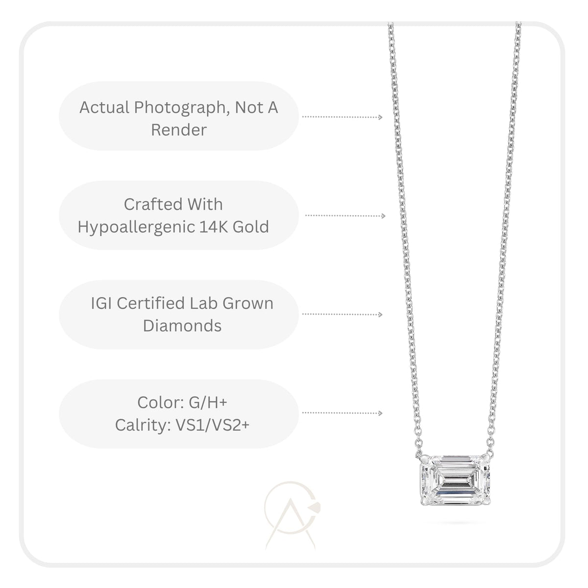 14K Gold Lab-Grown Diamond Solitaire Necklace