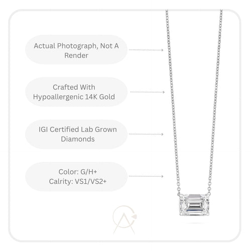 14K Gold Lab-Grown Diamond Solitaire Necklace