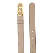 FENDI Womens OLock Gold Buckle Ivory Leather Skinny Belt Size 90