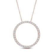Women's Lab-Grown Diamond Circle Pendant Necklace