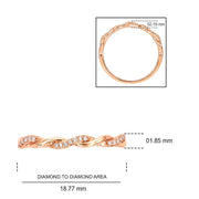 10K Rose Gold Diamond Twist Stackable Ring
