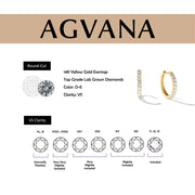 14K Gold Lab-Grown Diamond Hoop Earrings