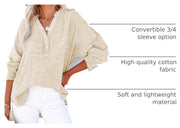 Women's Oversized V-Neck Long Sleeve Blouse