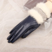 FWTCVB Winter Gloves Women Real Leather Warmer & Mittens Female
