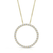 Women's Lab-Grown Diamond Circle Pendant Necklace