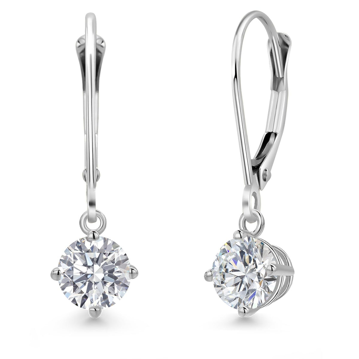 Round Lab-Grown Diamond Dangle Earrings