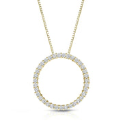 Women's Lab-Grown Diamond Circle Pendant Necklace