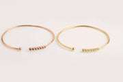 Solid Gold Seven-Diamond Bangle Bracelet