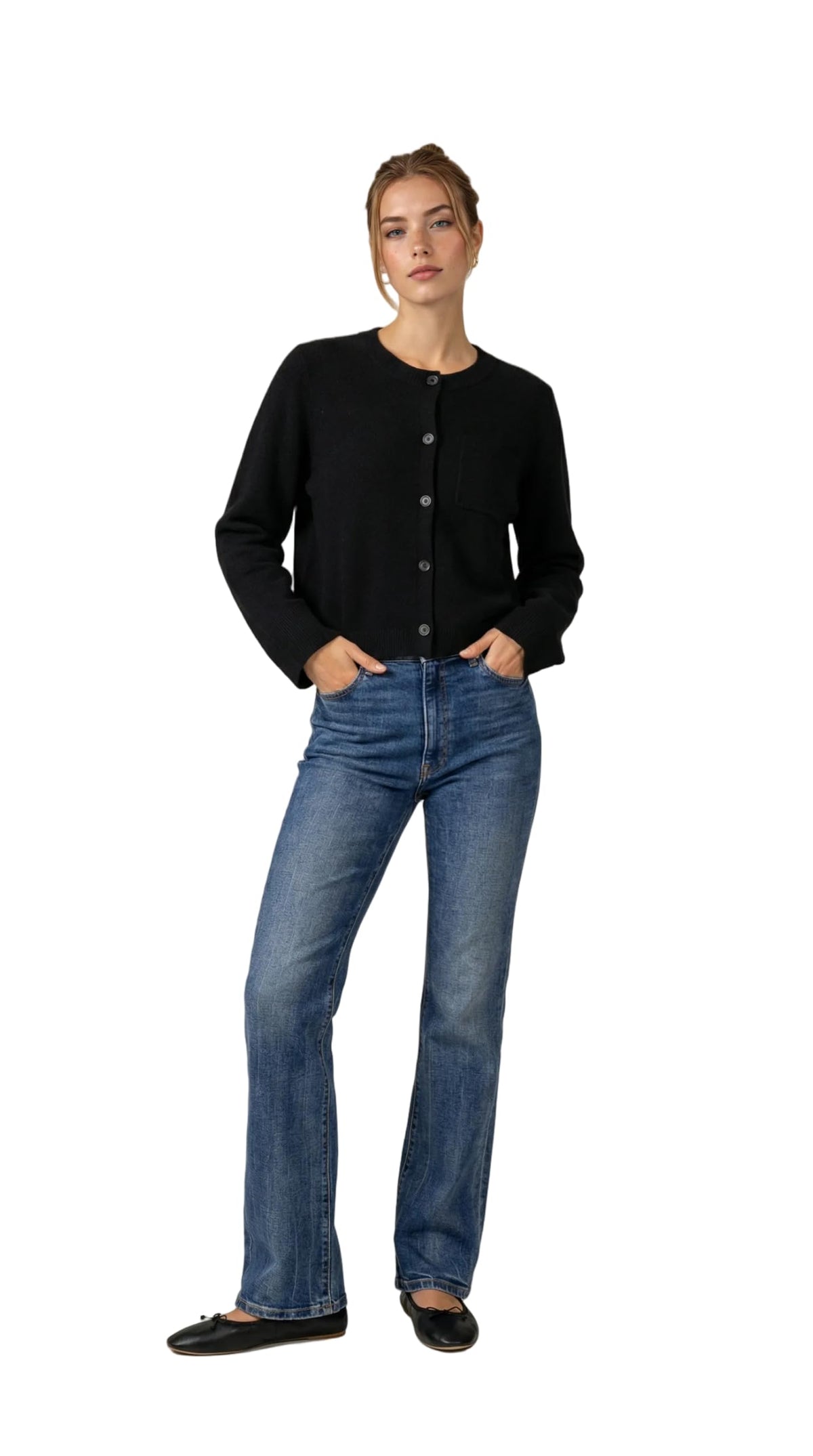 NAADAM, Women's 100% Cashmere Cropped Cardigan with Pocket
