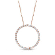 Women's Lab-Grown Diamond Circle Pendant Necklace