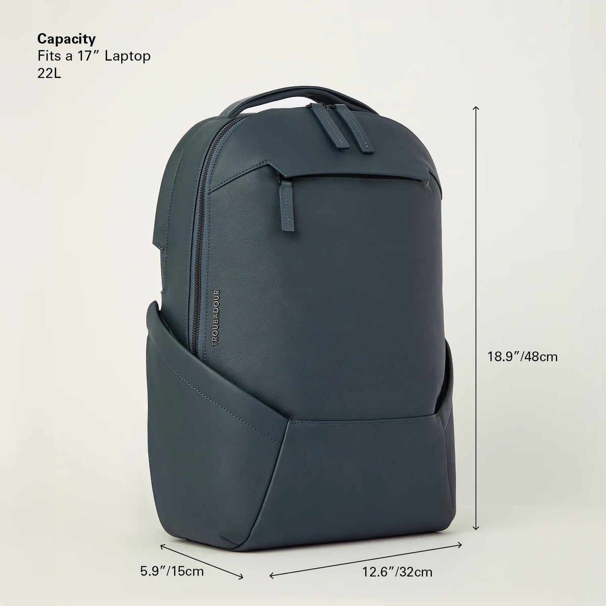 Waterproof Leather Laptop Backpack 22L