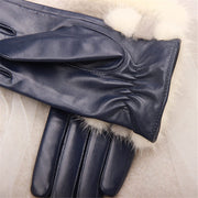 FWTCVB Winter Gloves Women Real Leather Warmer & Mittens Female