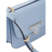 Prada Celeste Blue Saffiano Leather Embleme Crossbody Bag New