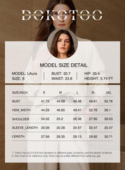 Women's Oversized V-Neck Long Sleeve Blouse