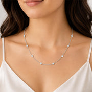 1/4 to 4 Carat Lab-Grown Diamond Bezel Set Station Necklace 18 inch