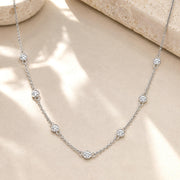 1/4 to 4 Carat Lab-Grown Diamond Bezel Set Station Necklace 18 inch