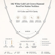 1/4 to 4 Carat Lab-Grown Diamond Bezel Set Station Necklace 18 inch