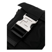 FENDI Fendiness Black Nylon Buckle Mini Backpack Crossbody Bag, Small
