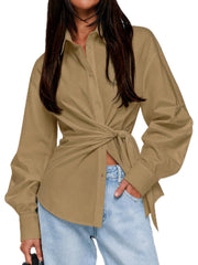 Women's Long Sleeve Button-Down Blouse