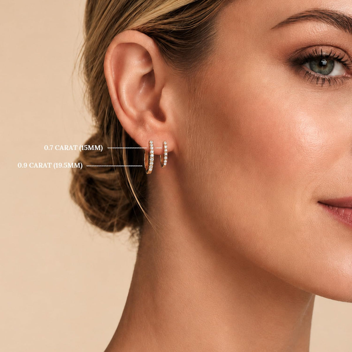 14K Gold Lab-Grown Diamond Hoop Earrings