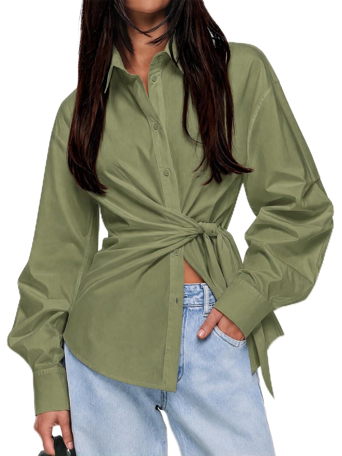 Women's Long Sleeve Button-Down Blouse