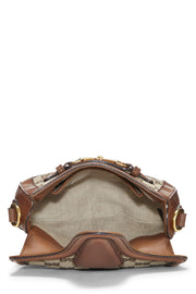 Women's Brown Canvas Shoulder Bag