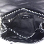 Women's Black Chevron Leather Shoulder Bag